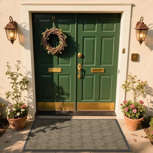 Yimobra Front Door Mat for Outside Entrance, Pale Khaki - Image 6