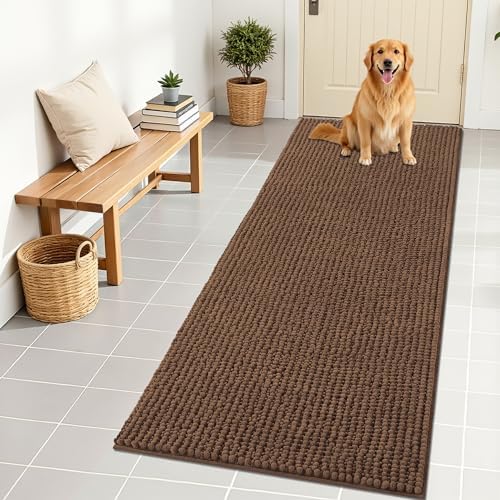 OLANLY Dog Door Mat for Muddy Paws 70x24, Extra Absorbent Chenille Mud Mat by OLANLY