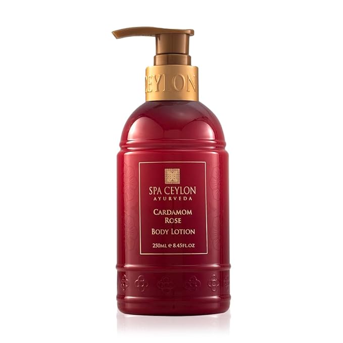 SPA CEYLON Cardamom Rose Hand & Body Lotion | Body Cream with Coconut, Almond & Himalayan Rose | Hydrating & Soothing for All Skin Types | Vegetarian & Ethical