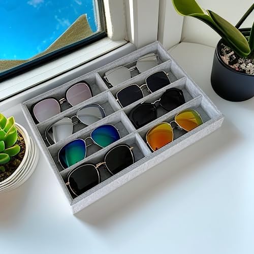 8 -Slot Premium Grade Velvet Sunglasses Eyewear Jewelry Show Tray Home - Image 3
