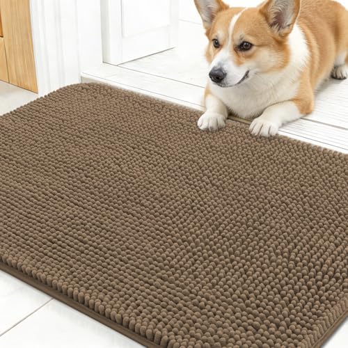 OLANLY Dog Door Mat for Muddy Paws 30x17, Super Absorbent Chenille Mud Mat by OLANLY