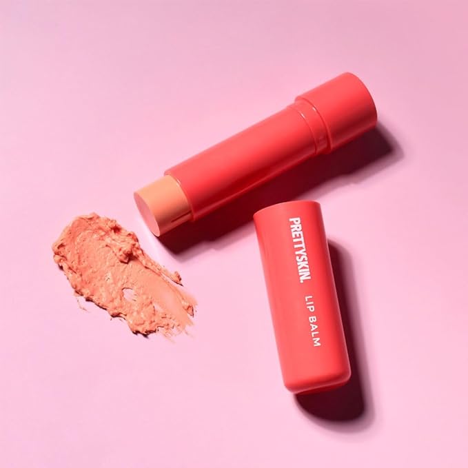 PS.PRETTYSKIN Moisture Lip Balm 0.15oz.(4.5g) Smooth, Soft Texture, Hydrating, Natural Shine, Glossy, korean lip balm (Peach)