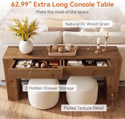 63" Solid Wood Console Table - Image 4