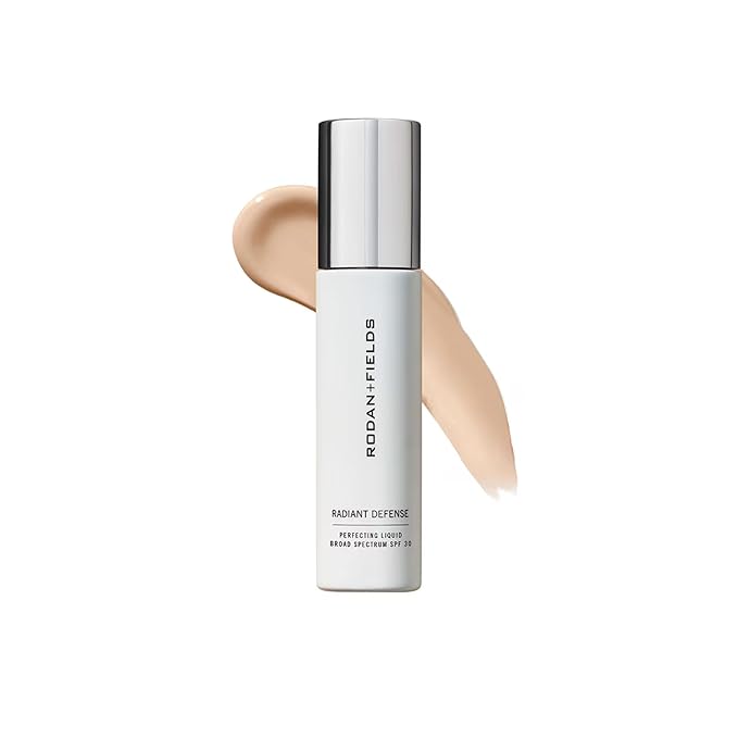 Rodan and Fields Radiant Defense Perfecting Liquid SPF 30 - Shell | 50 mL | 4-in-1 Makeup & Skin Care Beauty Solution | Sunscreen | Face Moisturizer | Light Skincare Foundation | Sunscreen for Face