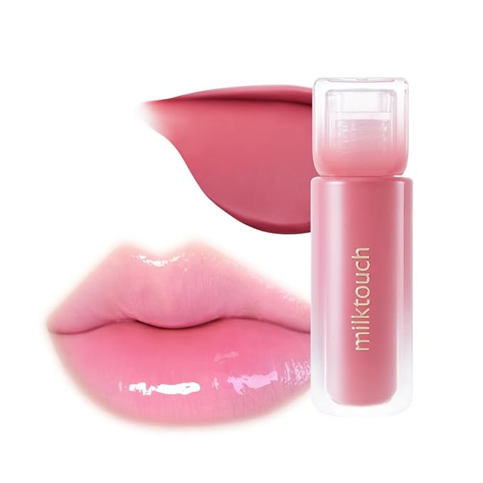 MILKTOUCH Dew Stain Sheer Lip Gloss (02 Bubbly Pink, 0.14 Fl Oz (Pack of 1))