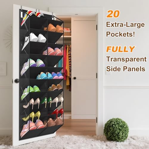 UVIAHOMI 20-30 Pairs Over the Door Shoe Organizer, 10-Tier Door Shoes Rack - Image 3