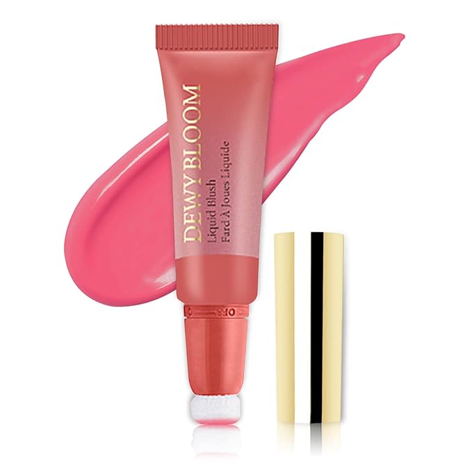 Blush Beauty Wand,Matte Face Blush Contour Wand with Cushion Applicator,Smooth Creamy Dewy Liquid Blush Wand,Blendable Blush Rouge Stick for Cheek,Cruelty-free,103 Rosa,Cool Pink