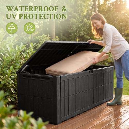Flamaker 220 Gallon Large Outdoor Storage Box Waterproof, XL Resin Deck Box - Image 6