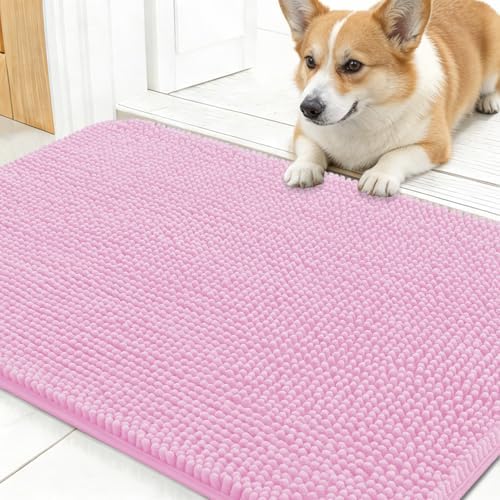 OLANLY Dog Door Mat for Muddy Paws 30x17, Super Absorbent Chenille Mud Mat by OLANLY