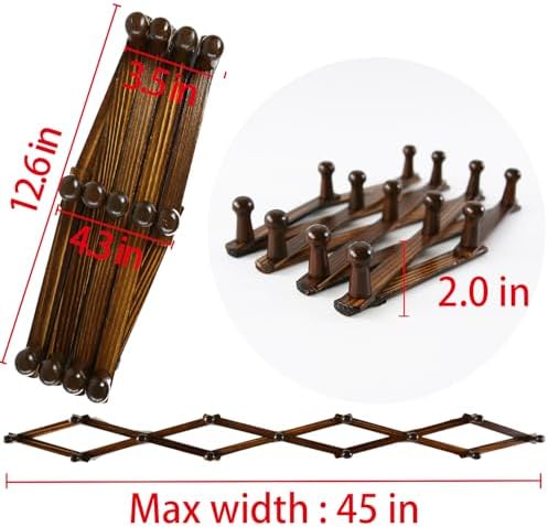 AMAPON Accordion Wall Hanger Expandable Coat Hat Rack 13 Peg Hook - Image 2
