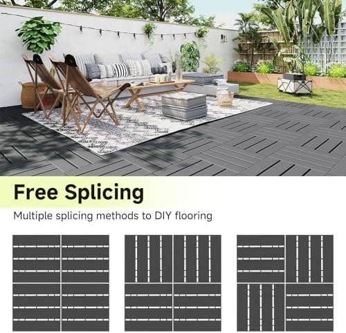Rovibek 44 PCS Interlocking Deck Tiles, All Weather Patio Tiles - Image 7