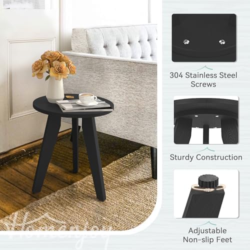 HDPS Outdoor Side Table Set of 2, Round End Table - Image 5