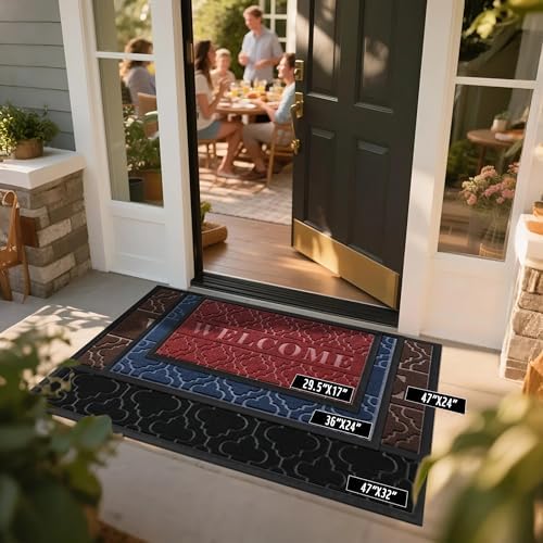 Yimobra Welcome Mat Outdoor Indoor, All-Season Waterproof Front Door Mat - Image 3
