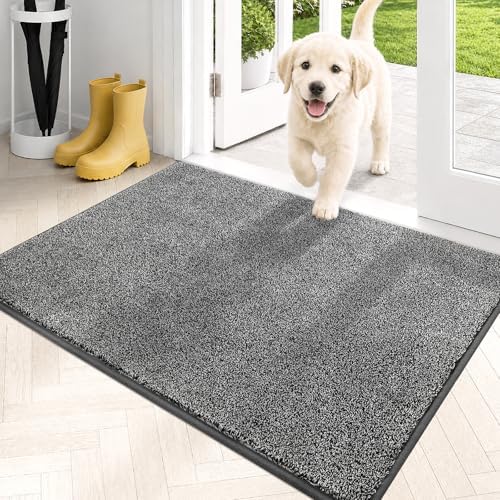 PURRUGS Dirt Trapping Indoor Door Mat, Light Grey-Dark Grey by PURRUGS