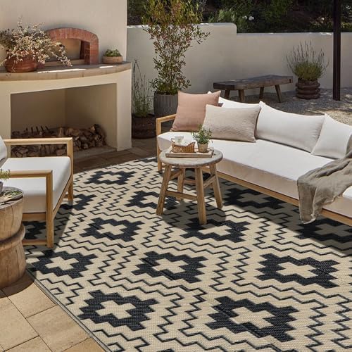 SAND MINE Waterproof Outdoor Rug 4x6 ft, Reversible Plastic Straw Area Rug - Image 6