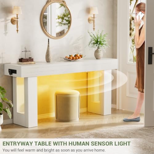Unikito 63" Console Table with Sensor Light & AC Outlets with USB-C Ports - Image 3