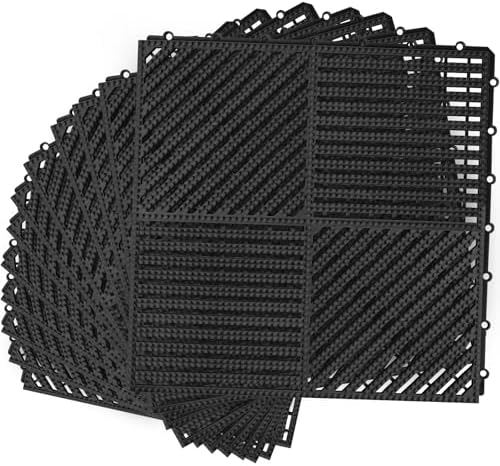MYFAMIREA Modular Interlocking Cushion 12 Pack 11.8" x 11.8" Rubber Floor Tiles by MYFAMIREA