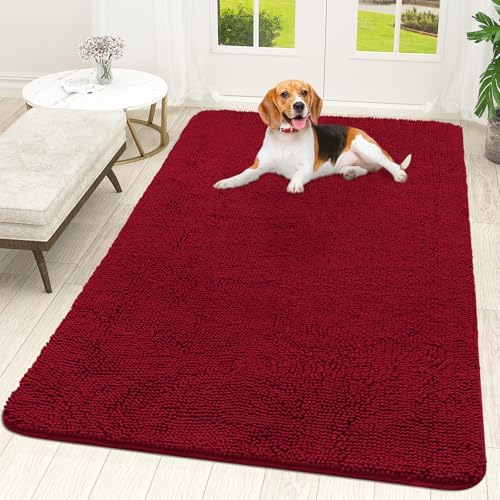 OLANLY Dog Door Mat for Muddy Paws 59x35, Super Absorbent Chenille Mud Mat by OLANLY