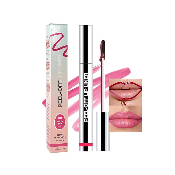 Matte Liquid Lip Stain Peel Off Lip Liner Tattoo - Delicate Pink, Waterproof Smudge-Proof Lip Gloss, Long-Lasting Non-Stick Cup Formula, Natural Peel Off Design for All Skin Types, #00