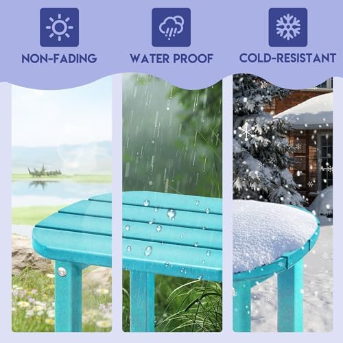 LZRS 2-Tier Patio Side Table, Heavy Duty HDPE Outdoor End Table - Image 6