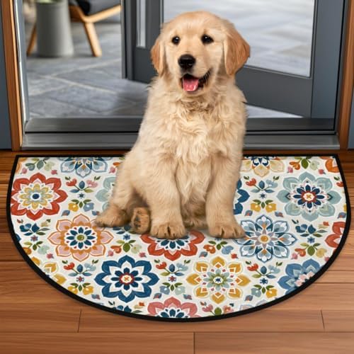 Bohemian Half Round Door Mat Outdoor Doormat Bedroom Entrance Rug A2 - Image 6