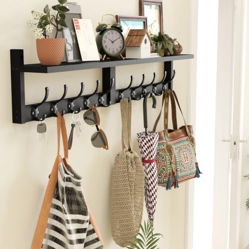 AMBIRD 34.2" Extra Long Wooden Wall Hook Rack - Image 2