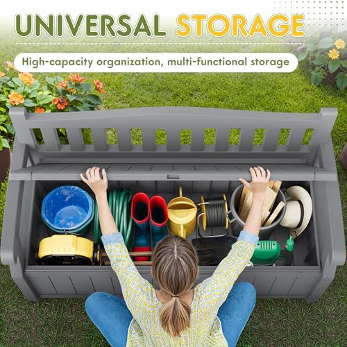 Greesum 80 Gallon Storage Bench Outdoor Deck Box - Image 5