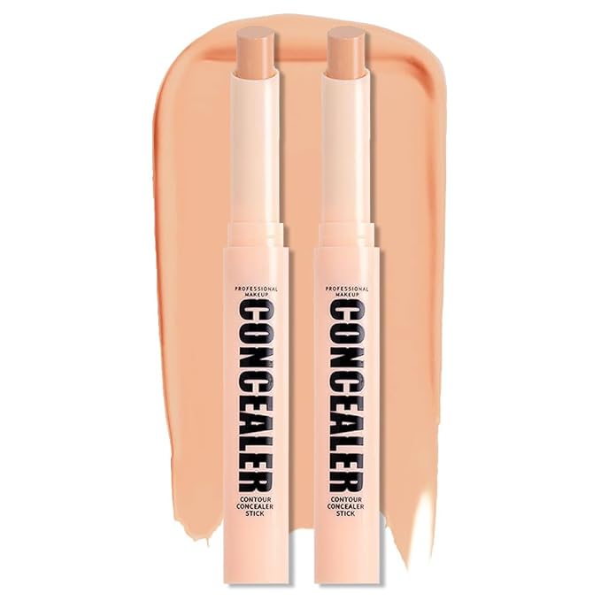 Kaely 2Pcs PROFESSIONAL MAKEUP Correcting Concealer Stick,Medium Coverage Concealer Crayon,under Eye Brightener Concealer for Dark Circles,corrector de ojeras,Lightweight,Vegan,06 DARK PEACH
