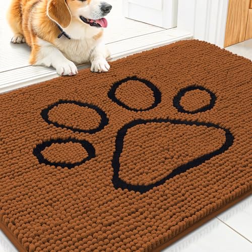 Smiry Dog Door Mat for Muddy Paws, Absorbent Non Slip Dirt Trapper by Smiry