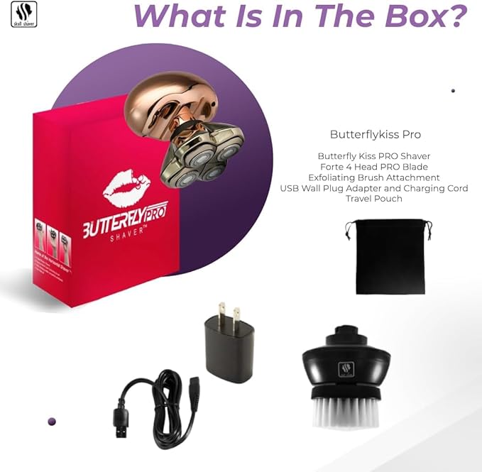 Skull Shaver Butterfly Kiss Pro (Rose Gold): Best Electric Shaver for Bikini, Leg, Body Shaving