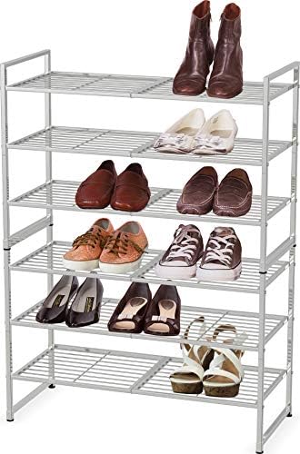 Simple Houseware 3-Tier Stackable Wired Grid Shoe Rack - Image 3