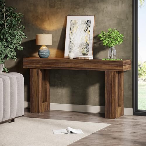 Tribesigns 63-Inch Long Console Table, MDF Wood Grain Rectangular Sofa Table - Image 3