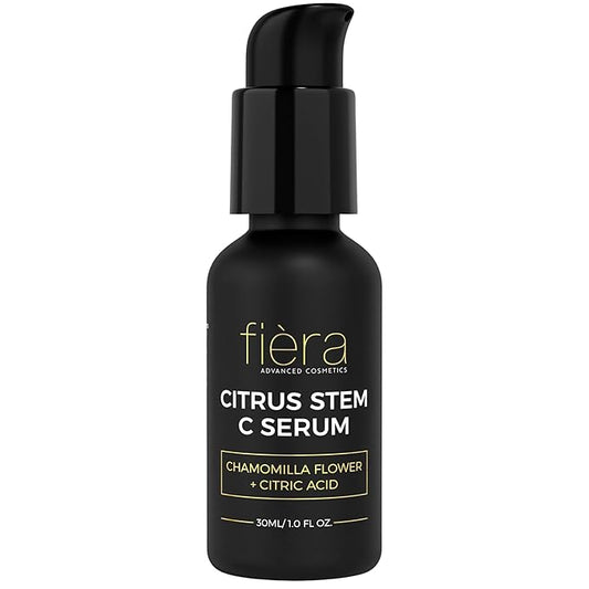 Fièra Vitamin C Serum with Hyaluronic Acid & Citrus Stem Cells - Anti-Aging Brightening, Firming, Hydrating Serum for Mature Skin, Reduces Dark Spots, Fine Lines & Boosts Radiance - 1 FL. OZ. / 30 ML