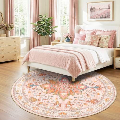 RELEANY Washable Area Rug, Round 8ft - Image 3