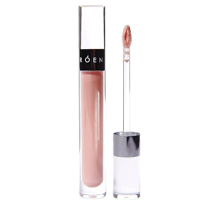 ROEN - Natural Kiss My Liquid Lip Balm Shimmer | Vegan, Cruelty-Free, Clean Makeup (RUMOR - Shimmery Light Pink)