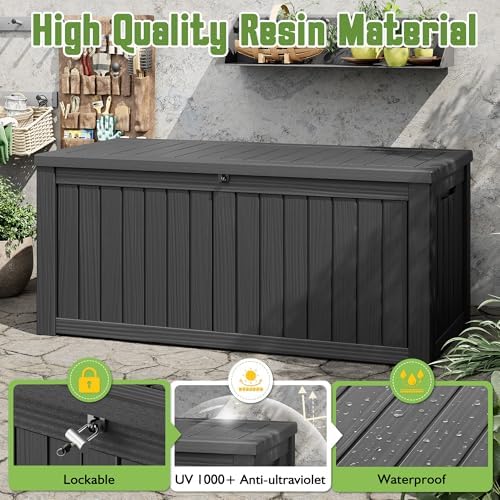 KAMABOKO Outdoor Storage Box, 160 Gallon Deck Box Outdoor Waterproof - Image 3