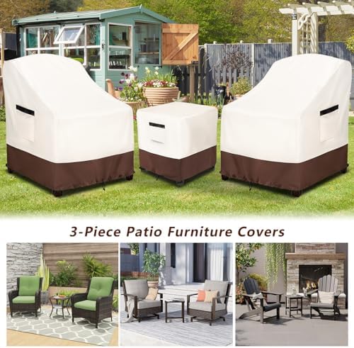 Patio Furniture Covers for 3 Piece Outdoor Bistro Sets, 100% Waterproof Outdoor - Image 3