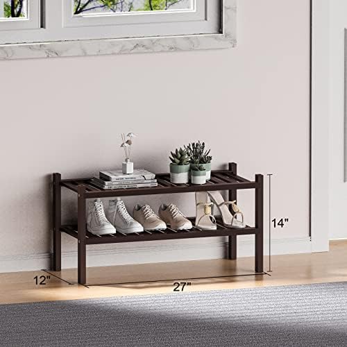 ROMGUAR CRAFT 2 Tier Bamboo Shoe Rack - Image 3