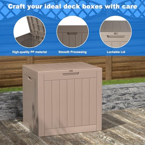 36 Gallon Outdoor Deck Box, Lockable Waterproof Outdoor Storage Boxes - Image 3
