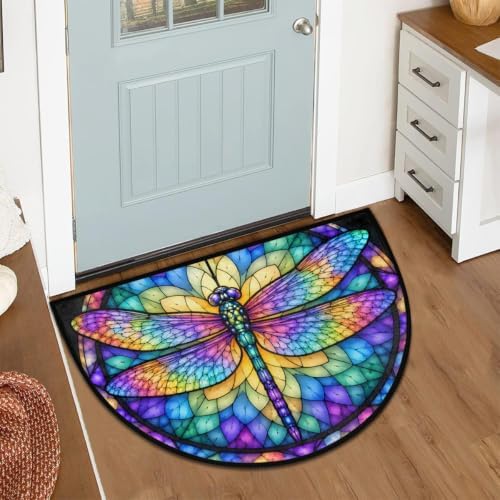 Dragonfly Half Round Door Mat Outdoor Doormat Bedroom Entrance Rug A21 - Image 2