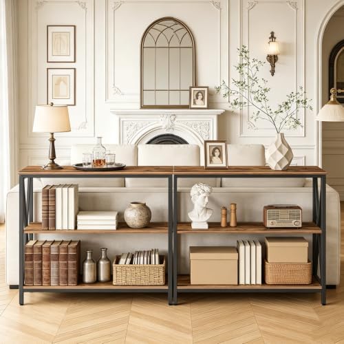 MAHANCRIS 31.5" Sofa Table, Industrial Console Table, 3-Tier Entryway Table - Image 6