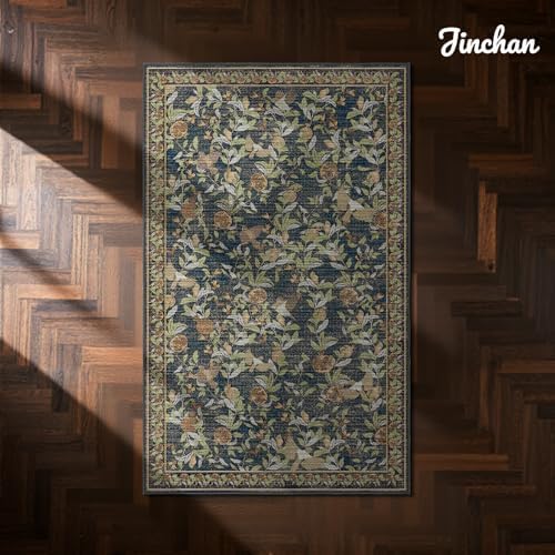 jinchan 3x5 Floral Vintage Washable Entrance Area Rug - Image 2