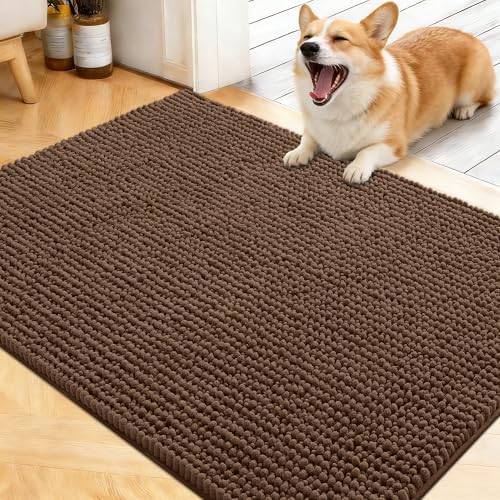OLANLY Dog Door Mat for Muddy Paws 40x32, Extra Absorbent Chenille Mud Mat by OLANLY