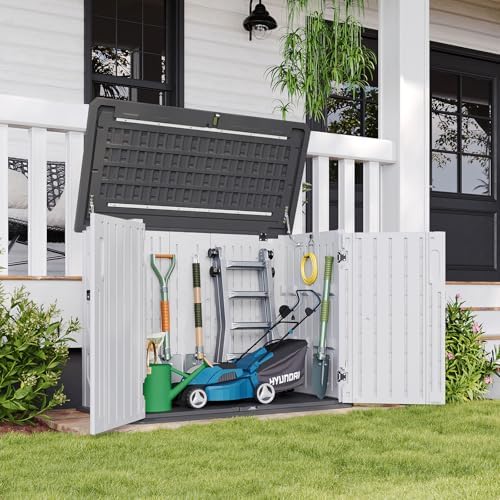Aoxun Outdoor Storage Cabinet 35 Cu.Ft Outdoor Trash Can Storage Shed - Image 5
