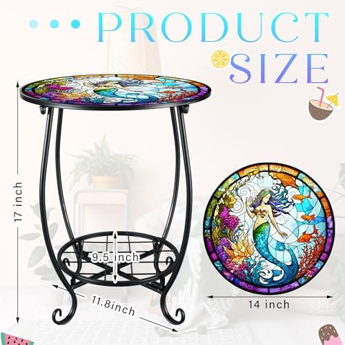 Cinnvoice Outdoor Side Table Small End Patio Porch Table - Image 3