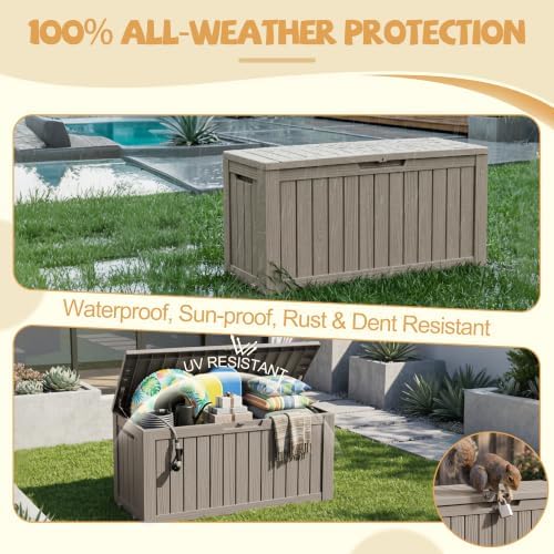 EFU Outdoor Storage Box Waterproof, 170 Gal Gen 2 Resin Deck Box - Image 5