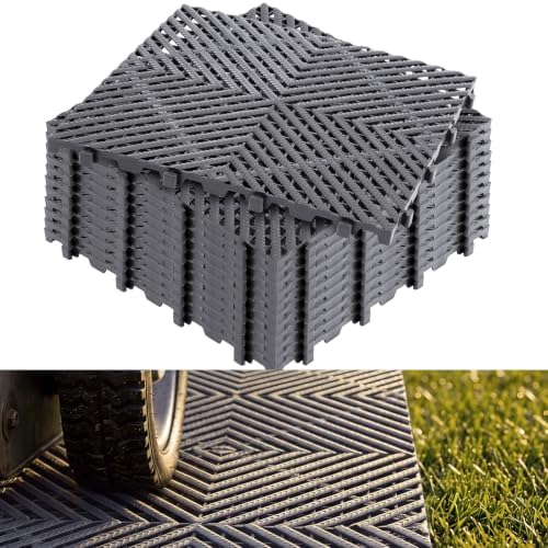 Tinideya 12 Pack Heavy Duty Drive on Lawn Grid, 15.8 x 15.8 in by Tinideya