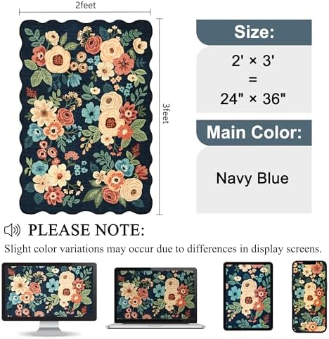 DUKINO 2x3 Rug for Entryway, Floral Door Mat Washable Rug - Image 2
