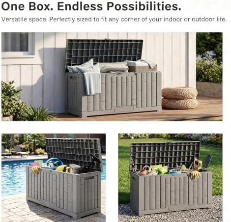 LAUSAINT HOME 60 Gallon Resin Deck Box, Package Delivery Box - Image 4