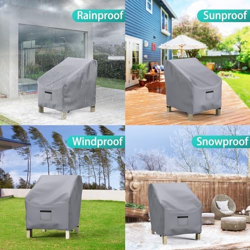 2 Pack Outdoor Patio Chair Covers Waterproof 31"Wx33"Dx36"H - Image 3